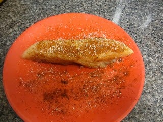 I loved this recipe because most of the chicken I make has some kind of marinade. Second step of covering the chicken breast.