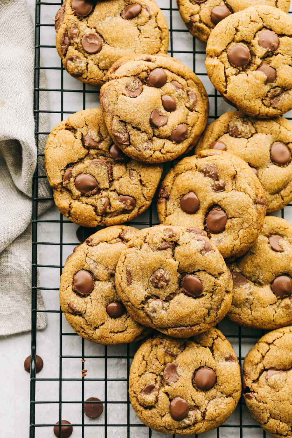 Brown Butter Chocolate Chip Cookies are perfect thick, chewy chocolate chip cookies that are made even better with the unique flavor of browned butter. These are the BEST tasting cookies EVER! Browned butter chocolate chip cookies are thick, chewy and amazing.