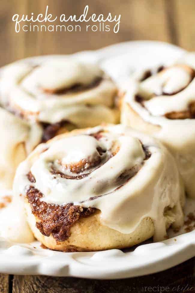 Delicious and easy cinnamon roll recipe that is great for beginners! Cinnamon Rolls on a white plate.
