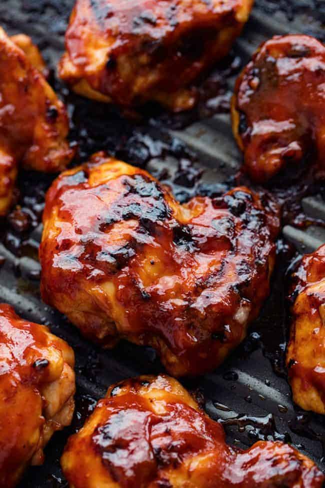 Honey Chipotle BBQ Chicken is sweet and tangy and the chipotle adds such a flavorful kick! You are going to love everything about this sauce and it will be a hit at your next gathering! Honey Chipotle BBQ Chicken on a grill.