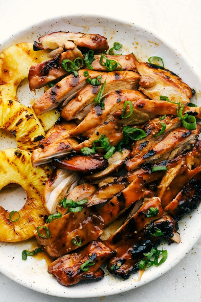 Grilled Huli Huli Chicken is a five star recipe! The marinade is quick and easy and full of such amazing flavor! You will make this again and again! Diced grilled chicken ready to eat.
