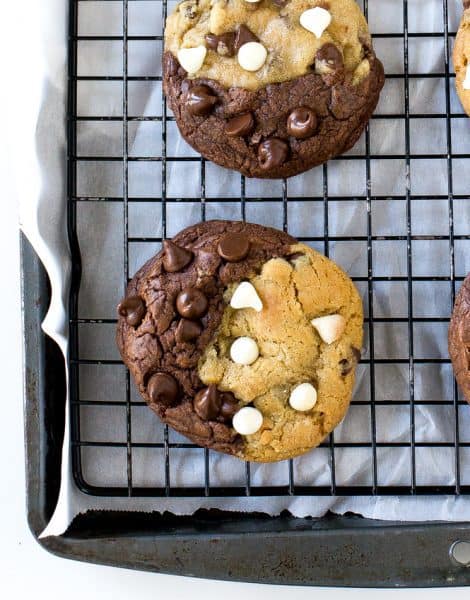 The ULTIMATE Cookie Exchange with more than 50 of the VERY BEST cookies on the internet! I've looked high and low and promise you these are the very yummiest cookies around. Get your whisk ready and preheat your oven because you will want to make every single one! Brekkes on a cooling rack, overtop of parchment paper on a baking sheet