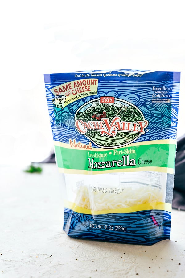 Great ingredients equal great meals! Mozzarella cheese bag.