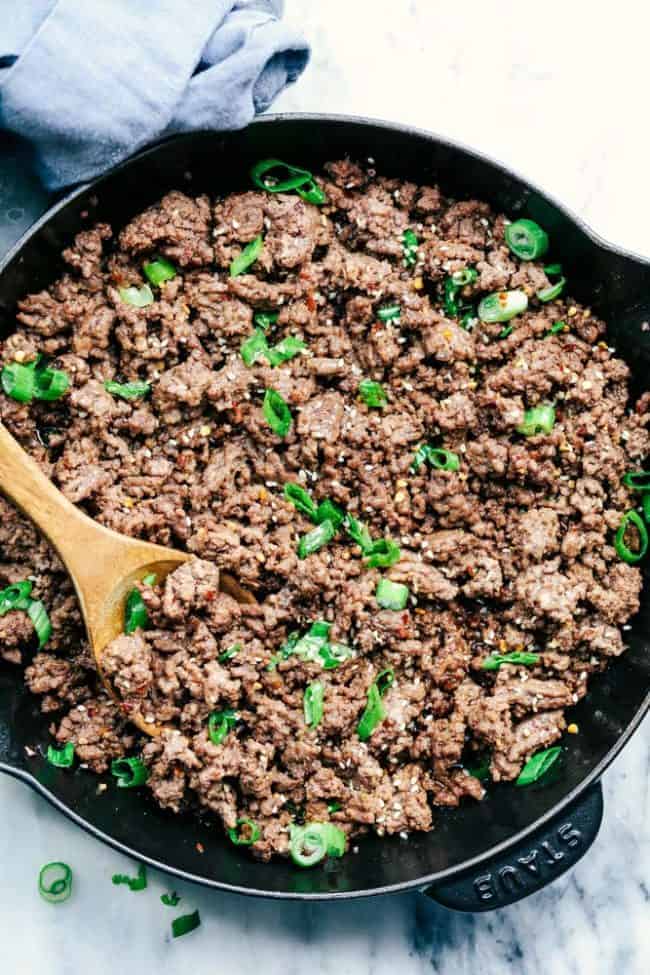 Korean Ground Beef and Rice Bowls are so incredibly easy to make andย will become a family favorite! ย This makes the perfect weeknight meal. Korean Ground Beef and Rice Bowls 2
