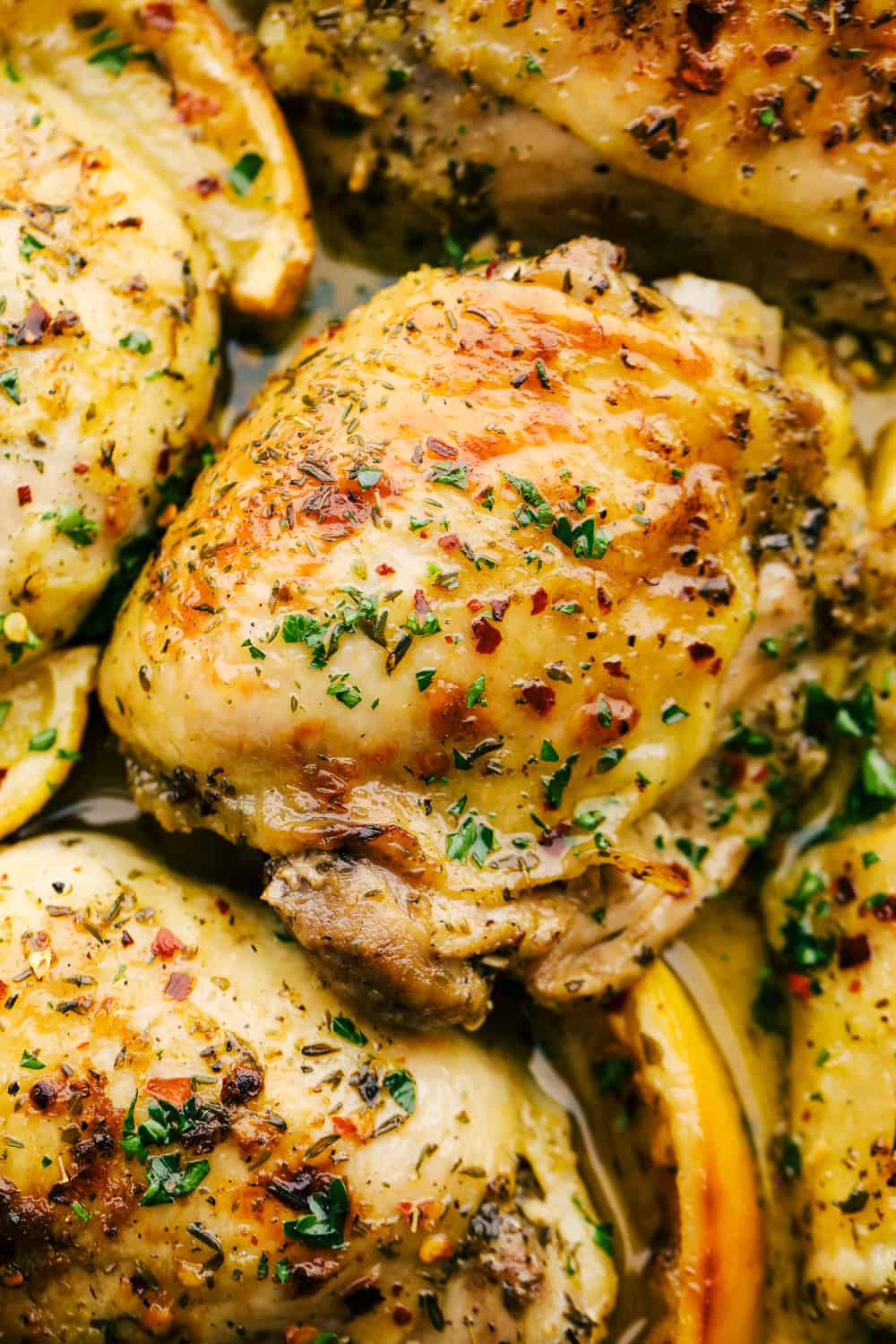 Easy Greek Lemon Chicken is trip to flavortown in a one pan dish. Greek Chicken is made with a handful of ingredients that make an easy pan sauce. Unclose picture of the spices on the Greek Lemon Chicken.