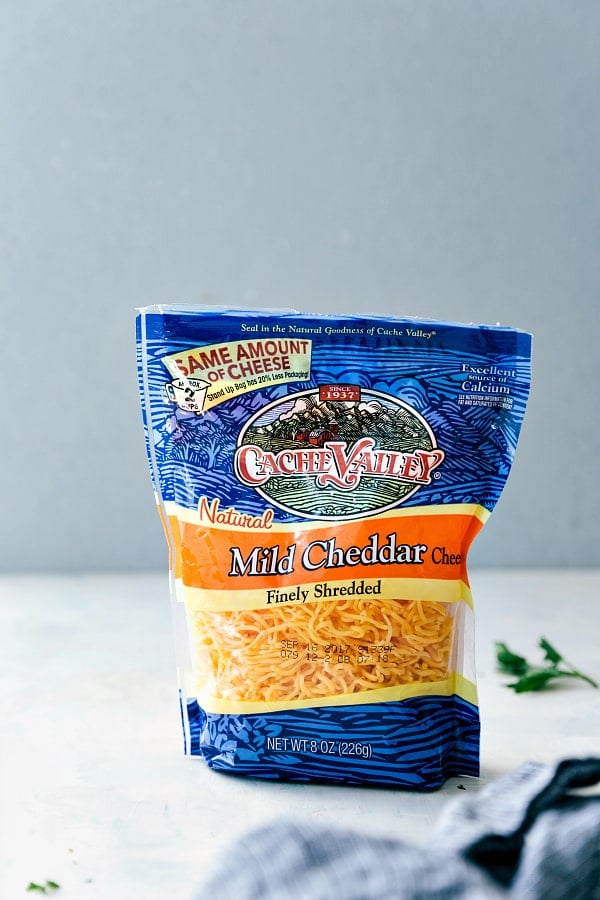 Mild Cheddar is great in this cheesy sausage potato meal! Shredded Mild Cheddar in a bag.