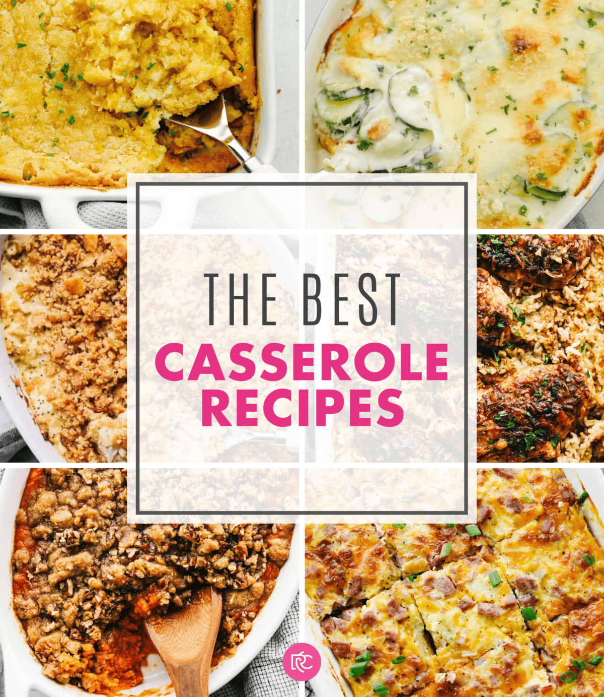 Casseroles are a simple and easy way to bring a delicious home-cooked meal to the table! They are so versatile and I have picked out 25 of my favorite recipes. You're guaranteed to find some that you and your family love! A collage of 6 casseroles with "the best casserole recipes" written in the middle.