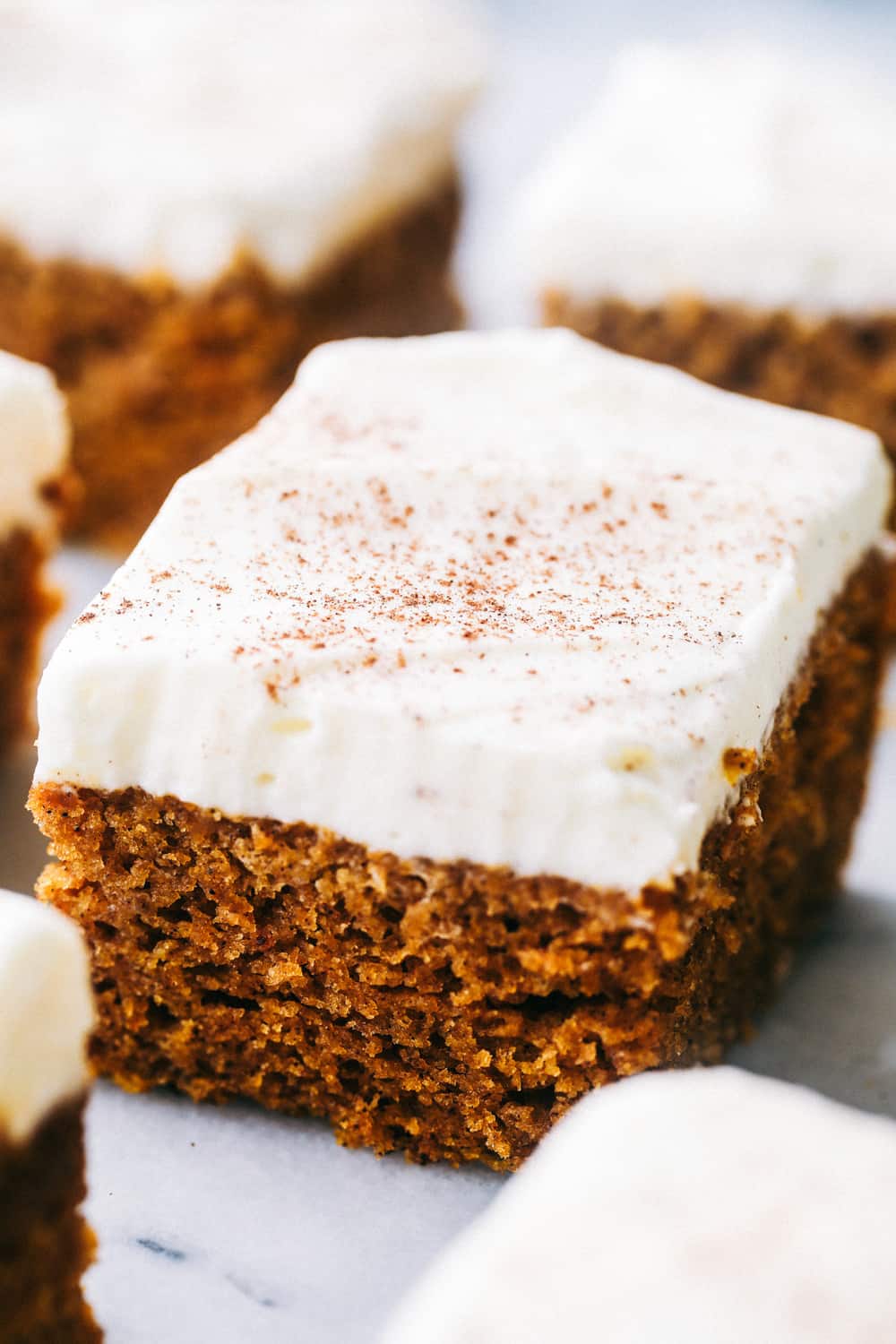 This Pumpkin Cake is the most amazing pumpkin cake you will ever make! ย Perfectly spiced and moist and topped with the most epic cream cheese whipping cream frosting! pumpkin cake