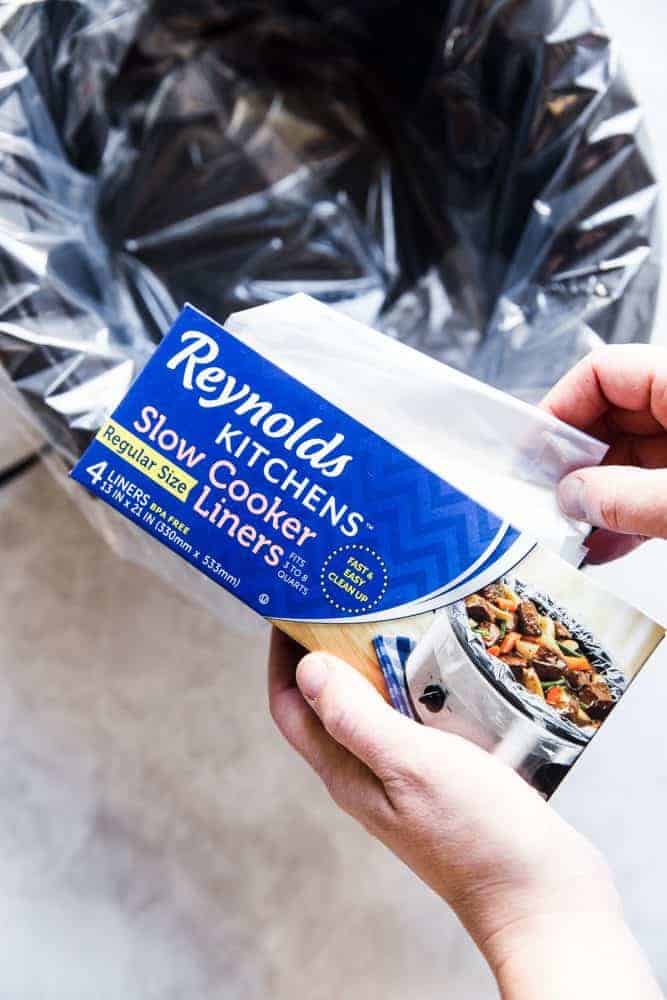 Slow Cooker Pumpkin Chili is the perfect comforting fall soup. It is hearty and packed with spices and big bold flavors. You are going to love this savory and delicious chili!ย A box of Reynolds the kitchen slow cooker liners.