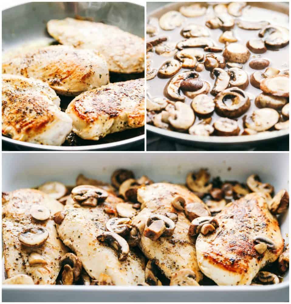 Easyย Baked Cheesy Mushroom Chickenย has a melted cheese covering the tender chicken breast with flavorful mushroomsย and mushroom sauce to enhance every bite. The cheese melts and blend the chicken and mushroom flavors together making a meal that isย unforgettable.ย Preparingย this meal is a breeze and givesย you more time to spend with your family!ย Steps to make Easyย Baked Cheesy Mushroom Chicken.
