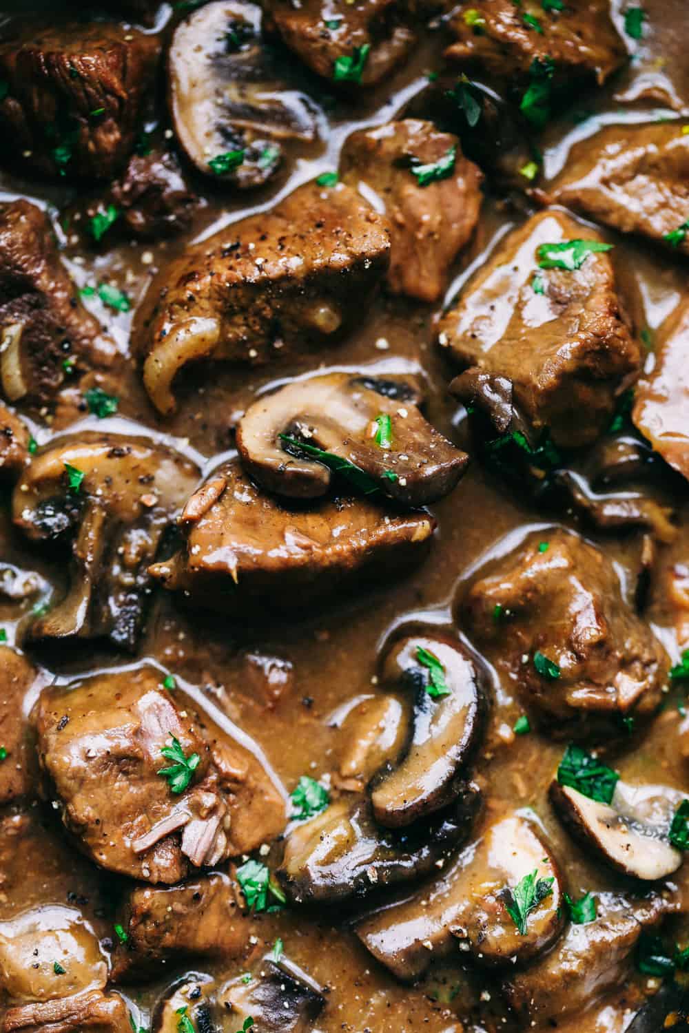 Slow Cooker Beef Tips are tender beef slices, mixedย with chopped mushrooms and onion mix slow cooked to perfection! Easy weeknight meal!ย slow cooker beef tips