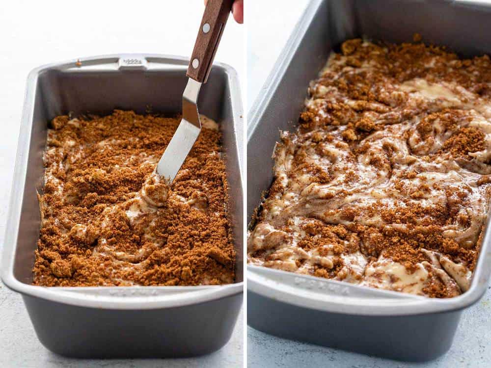 Cinnamon bread with warm spices and a sweet topping makes for a tasty breakfast or snack. Using a quick bread base, each loaf yields tender slices of cinnamon swirl bites. Making swirls in the Cinnamon Bread