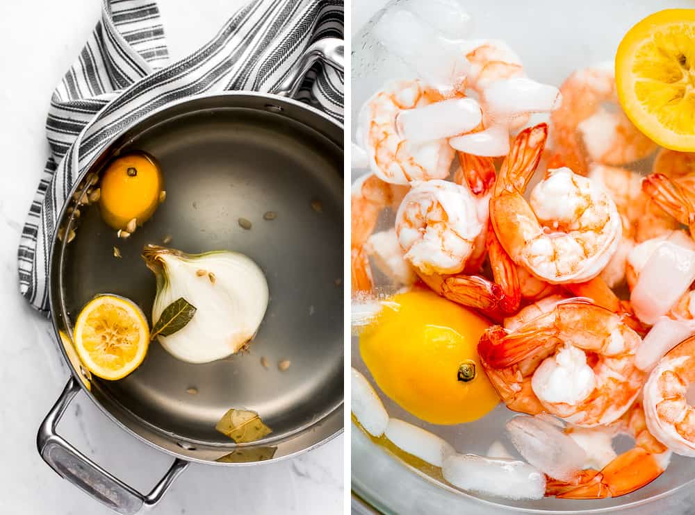 Shrimp Cocktail is a classic party appetizer that needs to be at your next gathering! This party favorite is easy to throw together and can be made in advance.ย Shrimp in an ice bath