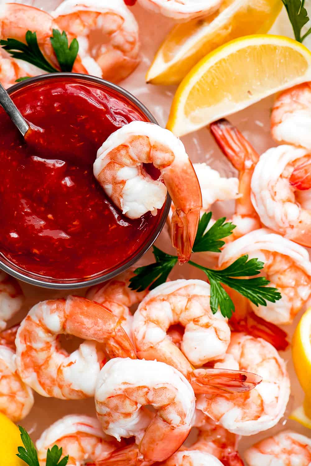 Shrimp Cocktail is a classic party appetizer that needs to be at your next gathering! This party favorite is easy to throw together and can be made in advance.ย shrimp cocktail sauce