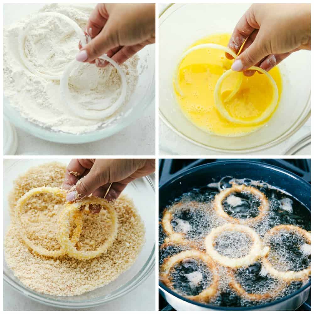 Crispy Onion Rings whether baked or fried will be a huge hit appetizer that you will want to make again and again. The sweet onion wrapped in a crunch of perfectly crispy panko breading is just as delicious as any restaurant version, and surprisingly easy to make at home! Steps to make onion rings.