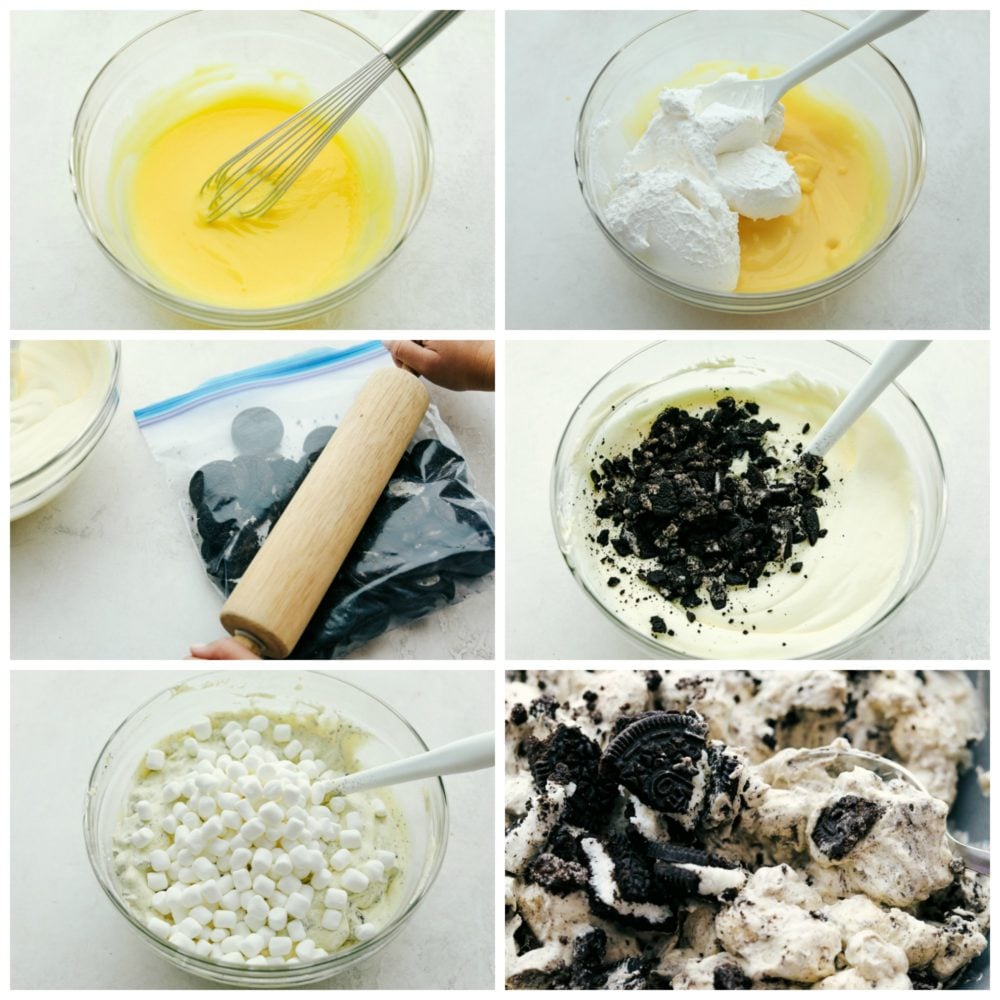 Oreo fluff dessert salad has the perfect sweet cream and marshmallow fluff with pops of crunchy Oreo cookies throughout. This soft and sweet mixture is a hugely popular dessert you will love at first bite! Steps to make oreo fluff salad