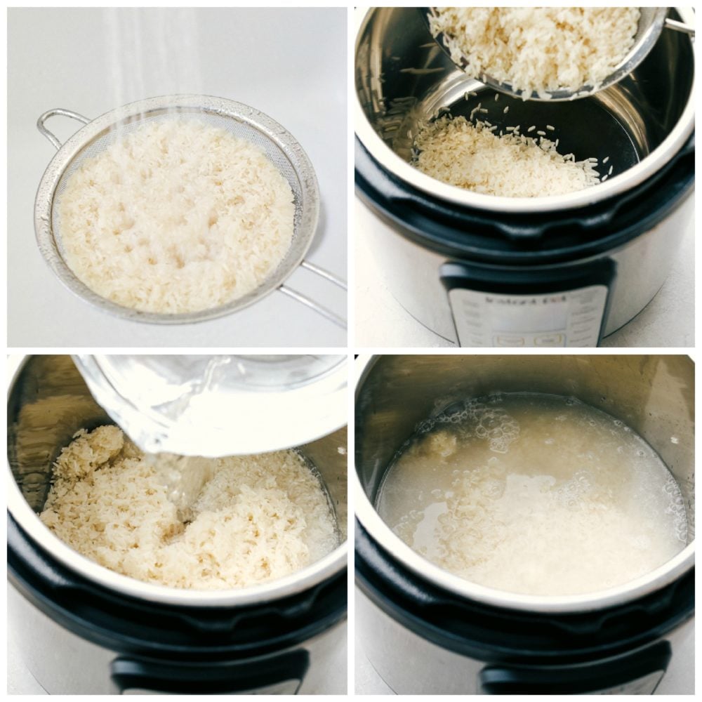 Instant pot rice is perfectly fluffy, light, tender and never sticky.ย When you use your Instant pot it's perfect EVERY SINGLE TIME! Even your tricky hard to master brown and wild rice will be perfect. It's so easy you'll never use a pot on the stove again. Rinsing and preparing the perfect rice in the Instant Pot.