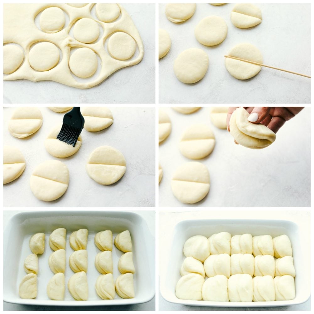 Parker House Rolls are soft, melt in your mouth rolls, that are buttered before and after baking for rich irresistible flavor. They are so good, it'll be hard not to want to make them everyday. Cutting out and shaping buttering Parker House