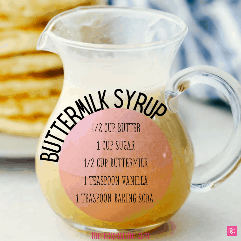 Rich, creamy, and luscious Buttermilk Syrup is so good, it's literally to Die for! This will be worth waking up for in the morning!ย Buttermilk syrup in a jar photo with ingredients.