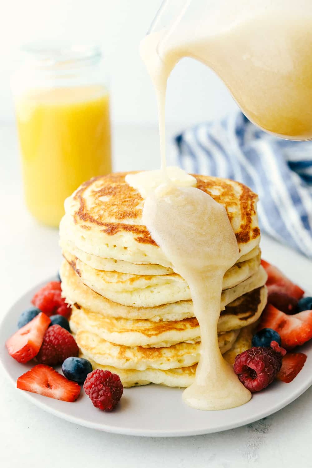 Rich, creamy, and luscious Buttermilk Syrup is so good, it's literally to Die for! This will be worth waking up for in the morning!ย Creamy rich and decadent buttermilk syrup on pancakes.