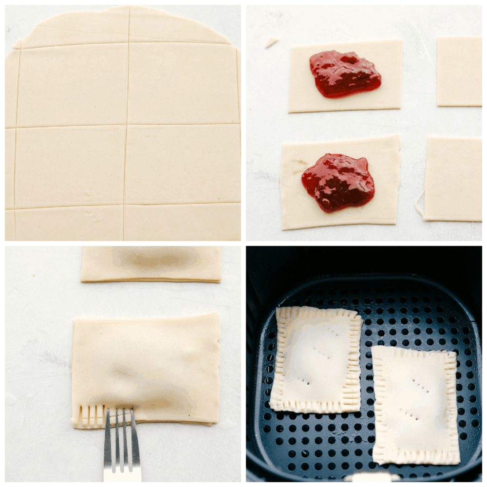 Make your kids excited to get out of bed with these Homemade Air Fryer Pop Tarts! These pop tarts have a crisp flakey crust with a tender sweet filling, and topped with frosting, of course! Using pie dough and strawberry filling to make pop tarts in the air fryer.