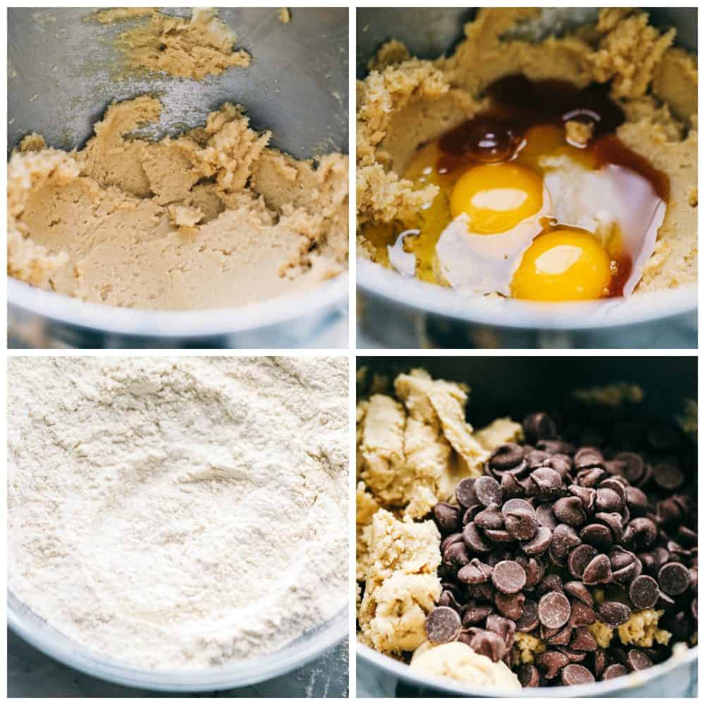 Air Fryer Chocolate Chip Cookies are crispy on the outside, ooey gooey on the inside. These cookies are going to change the way you cookie! Ingredients for making chocolate chip cookies.