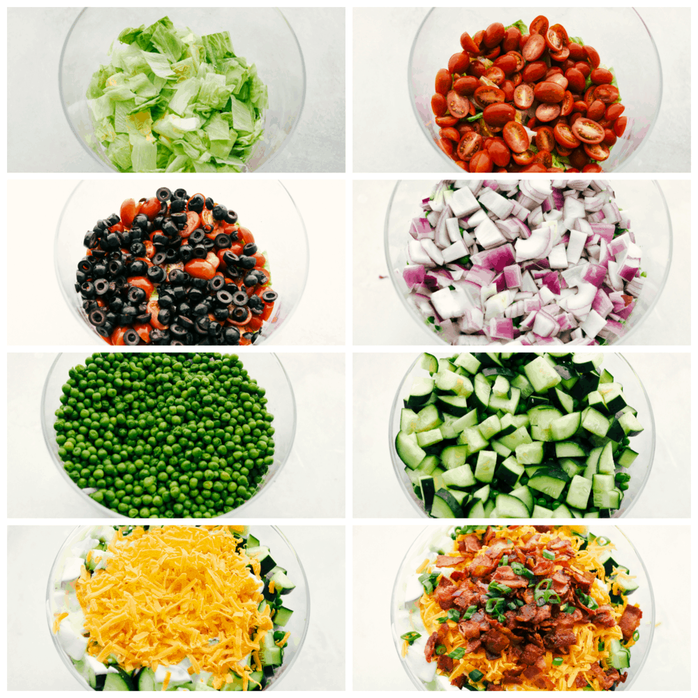 7 Layer Salad is super simple, customizable and amazingly delicious. This sensational traditional salad is a table topper as well as a scrumptious side dish. Each layer of your 7 layer salad.