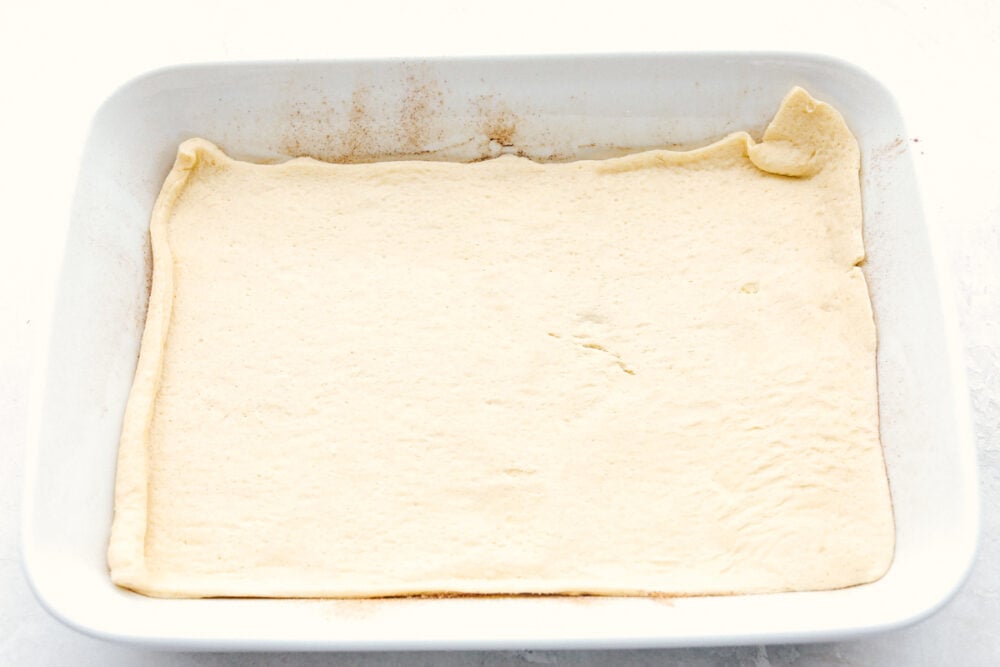 The crescent roll sheet on the bottom of the pan.