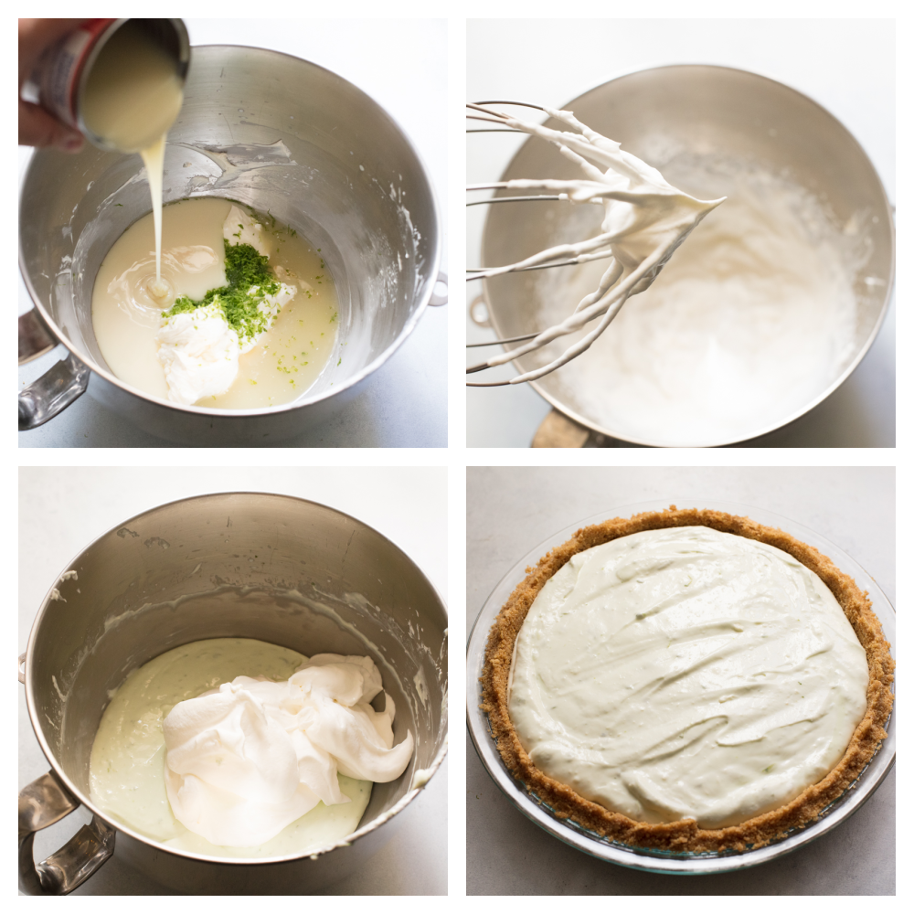 No Bake Key Lime PIe is a slice of tropical heaven. This has a sweet crunchy crust filled with a refreshing, creamy and zippy lime filling perfect for the summer heat! Mixing the sweet creamy filling and placing it in a graham cracker crust.