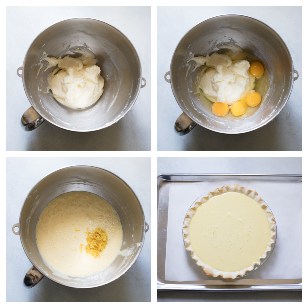 Lemon Pie is sweet, a bit tart and totally refreshing! The perfect zingy, light, summertime dessert! Process photos of making lemon pie in the kitchen aid.