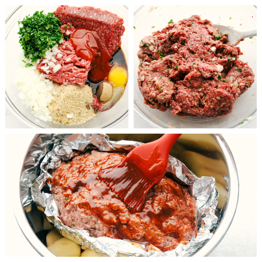 Instant Pot Meatloaf is the best meatloaf I have ever had! Full of vegetables and flavor, it comes out perfectly cooked, tender and moist every time! Process photos of making meatloaf.