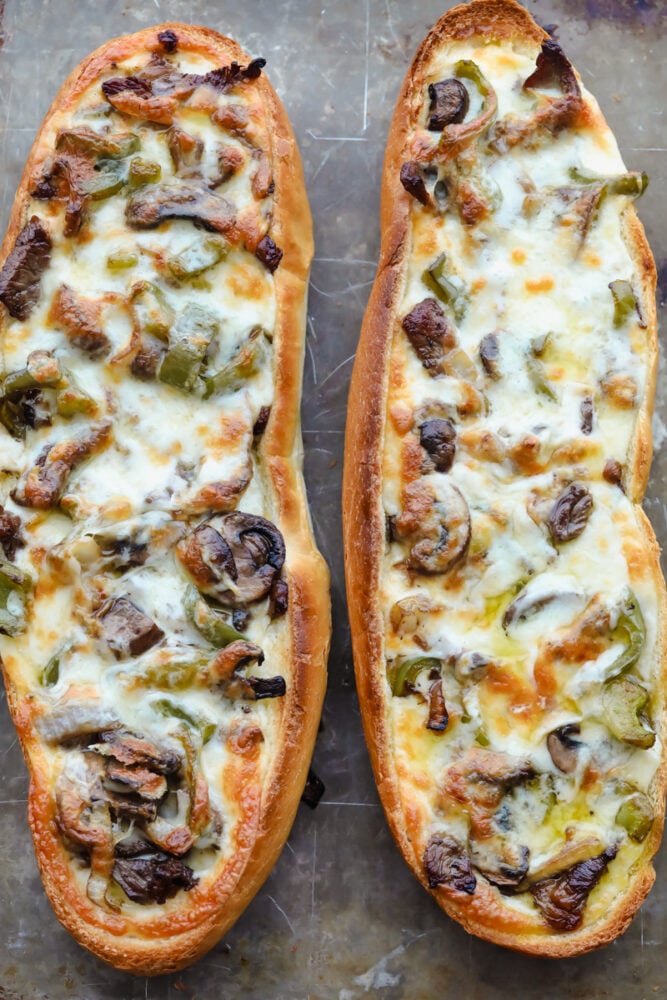 Philly Cheese Steak Cheesy Bread with just a few ingredients is the taste of Philly for a crowd!
