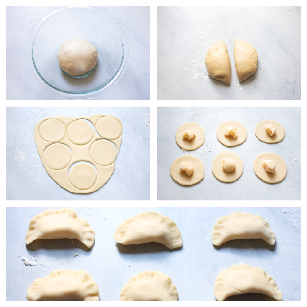 Pierogi are delightful dumplings stuffed with potatoes and cheese. These are traditional Polish dumpling that puts a whole new meaning to comfort food! Assembling the dough and forming the pierogi.