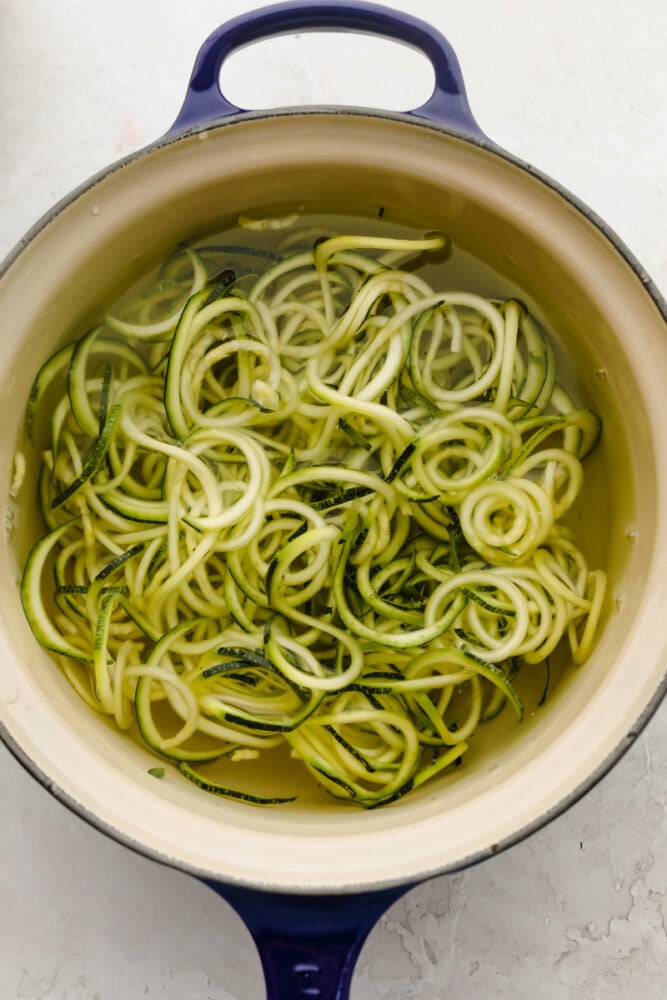 Zucchini noodles are the perfect low-carb option for pasta night. Use these 3 cooking methods to add a little healthy goodness to dinnertime! Boiling zucchini noodles.