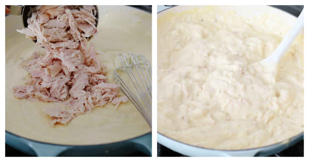 Hawaiian haystacks are the ultimate layered comfort food! Rice, shredded chicken, and hearty gravy combine with your favorite toppings in this easy dinner. Process shots of preparing chicken gravy.