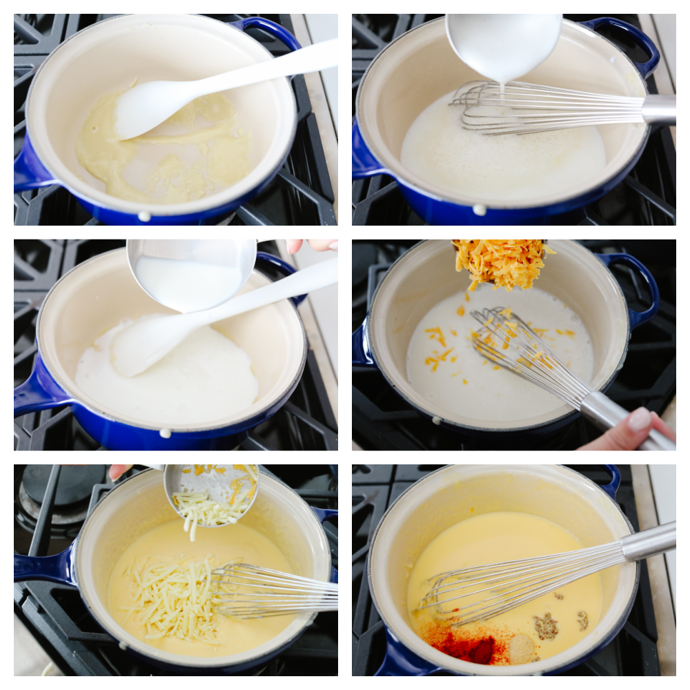 Beer cheese dip is the creamiest, tastiest dip out there! It goes with everything and it's the hit at every party. It has the perfect blend of flavors that will keep you coming back for more! 6 step by step pictures on how to mix ingredients for dip.