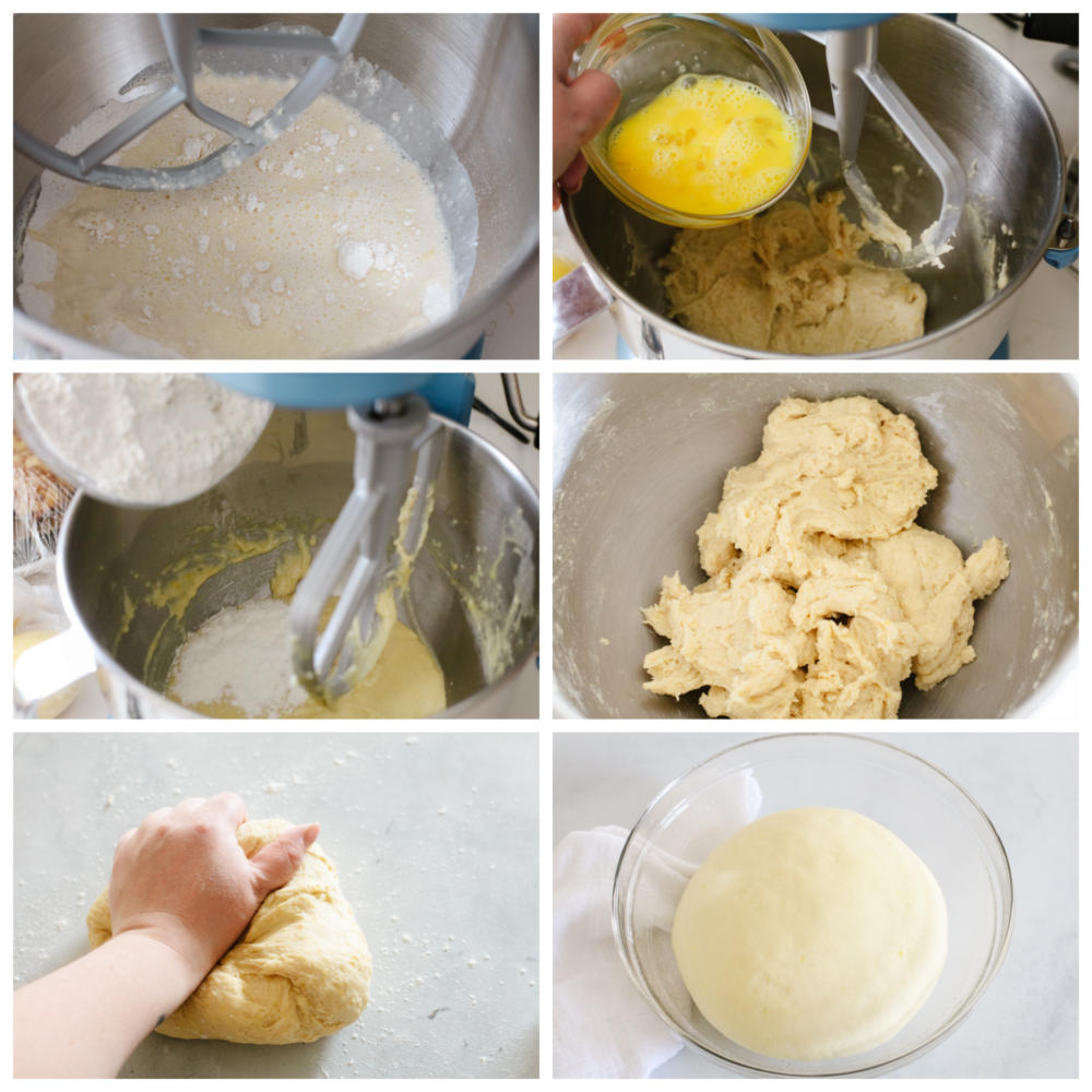 Easter bread is fluffy, sweet, and almost too cute to eat! This festive bread is sure to be a hit with its soft, tender texture and colorful presentation! Process shots of preparing bread dough.
