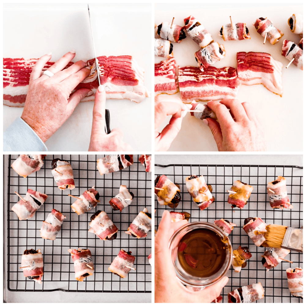Bacon wrapped dates are the perfect combination of sweet and salty and will be the most talked about appetizer at your next party. Sweet tender dates wrapped in bacon and drizzled with honey and you won't believe how amazing these are!