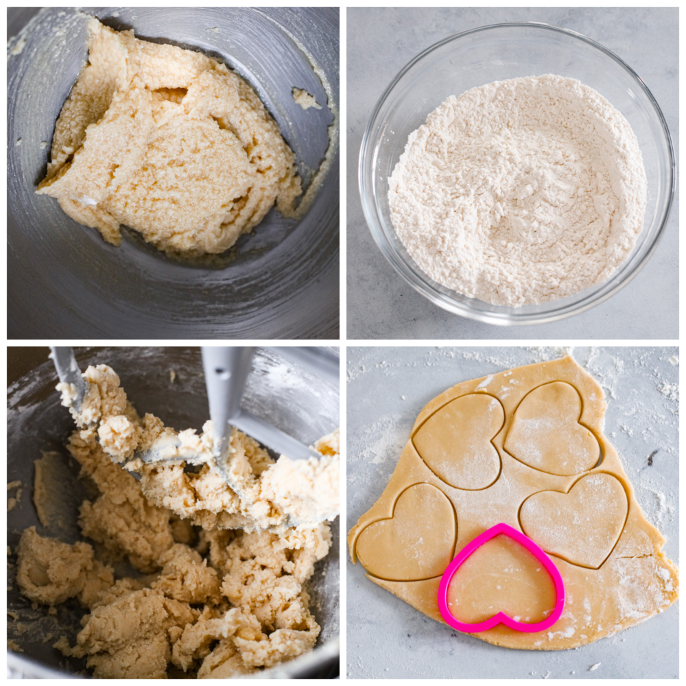 Show your sweetheart how much you care with these adorable Valentine's Day cookies! Conversation heart cookies are fun and nostalgic and are customizable with sweet and silly messages. They are delicious, easy to make, and totally unforgettable! Process photos showing you how to make the dough and cut them out in heart shapes.