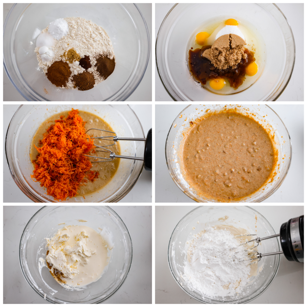 Carrot bundt cake is a beautiful combination of moist and sweet carrot cake, topped with divine cream cheese frosting and chopped walnuts. It's full of warm spices and bright flavors that blend together for the perfect festive dessert. Process photos showing how to mix the batter and the frosting.