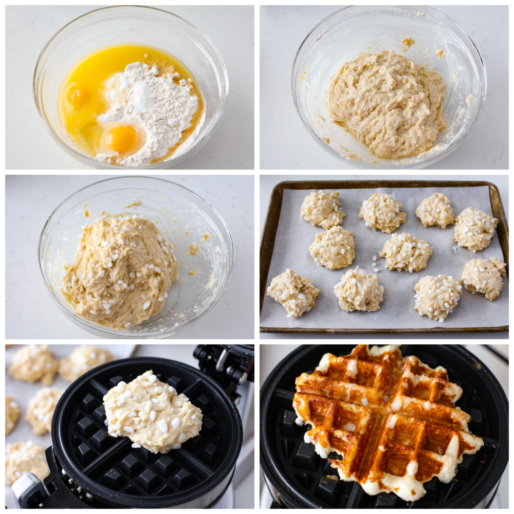 You've never had a waffle like a Liege Waffle! These waffles are similar to a Belgian waffle but made sweeter by pearl sugar. They are perfectly crispy on the outside and warm and soft on the inside. Topped with fresh berries and whipped cream, you won't find a better brunch companion! Process photos showing how to prepare the dough and cook them in the iron.