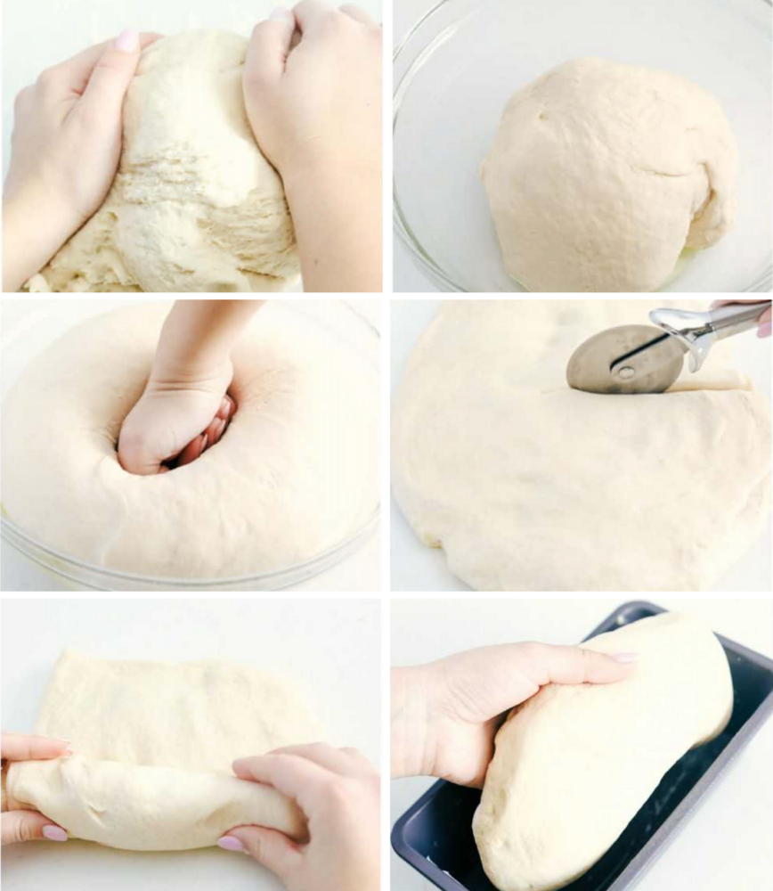 This homemade bread is always a family favorite and can be done so easily with this perfect recipe my grandma handed down to me. Making bread is easier than you think! A collage of 6 photos of process shots for making homemade bread.