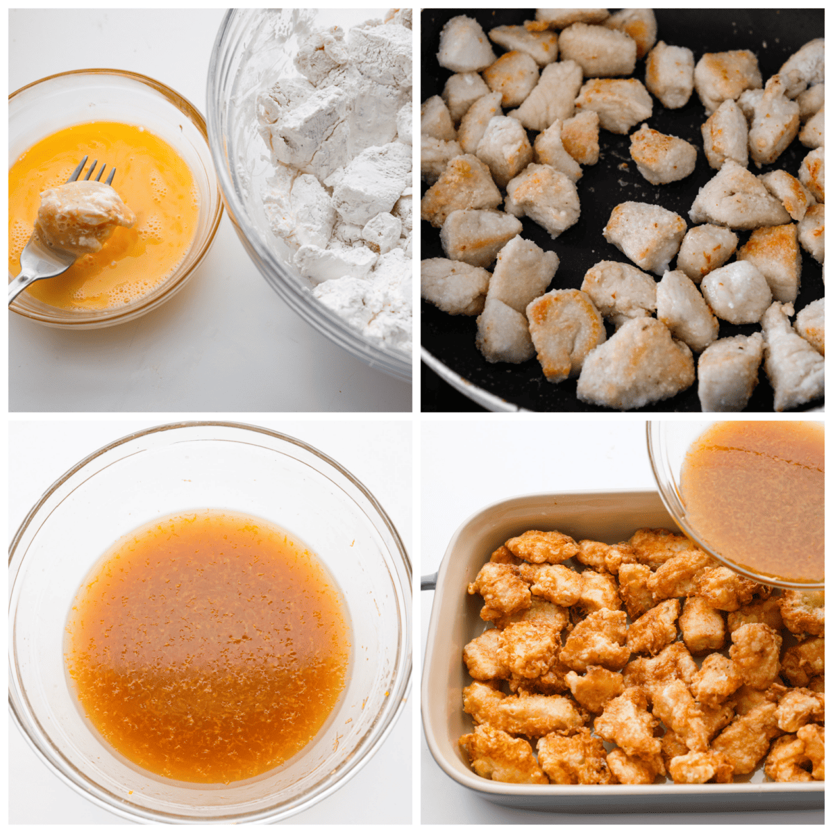 Crispy on the outside, tender on the inside, and covered in a zesty, savory glaze, this Chinese lemon chicken is sure to become a new dinnertime favorite. It's a better-than-takeout meal the whole family will go crazy over! Preparing Chinese lemon chicken, step-by-step.