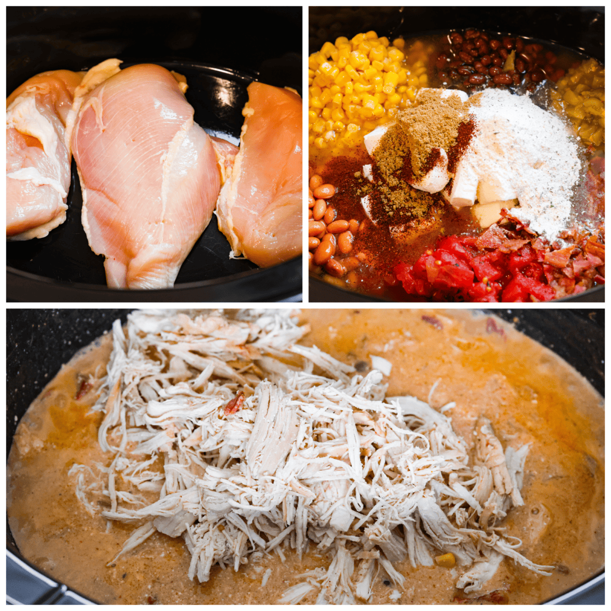 Creamy crack chicken chili is an explosion of irresistible flavors! It's loaded with shredded chicken, tender beans, corn, AND all your favorite crack-inspired ingredients. This is our new favorite chili recipe and we can't get enough of it!