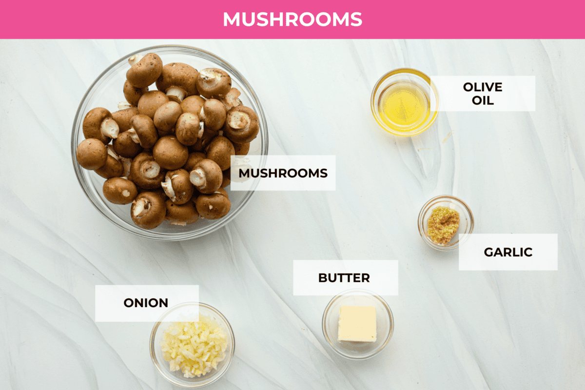 The depth of flavors in these garlic balsamic mushrooms is next level! Sauteed mushrooms are coated in a sweet balsamic sauce loaded with herbs. It's a simple and impressive side dish that only takes minutes to prepare. Ingredients labeled to cook the mushrooms.
