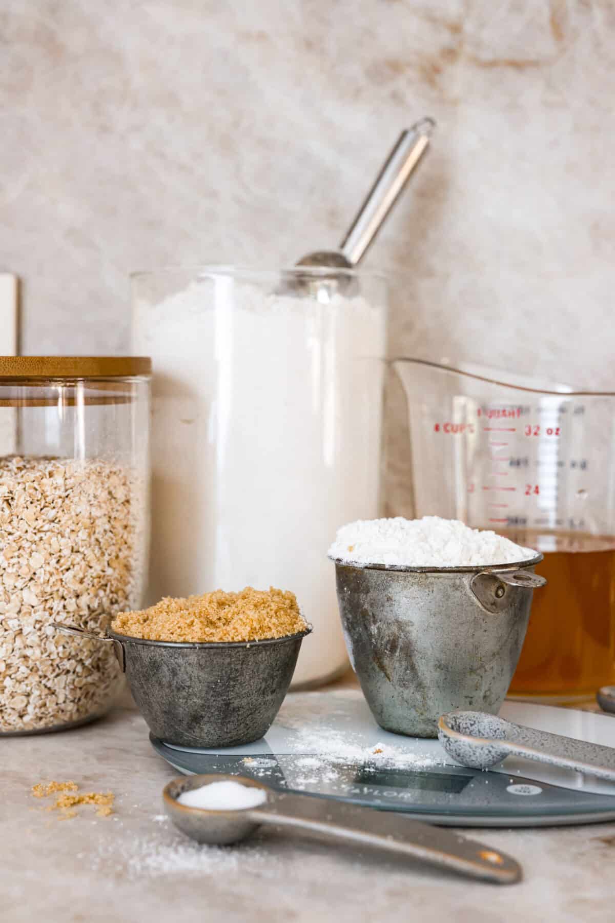 This guide gives you easy swaps that actually work. Save this list and come back to it anytime you need a quick answer! Ingredients on a counter.