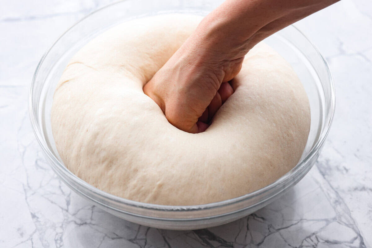 You want to make bread, but where do you start? My beginner's guide to baking bread is here to save the day! Feel confidentย at bread-making while I hold your hand through the whole process. Fourth photo of punching the dough.
