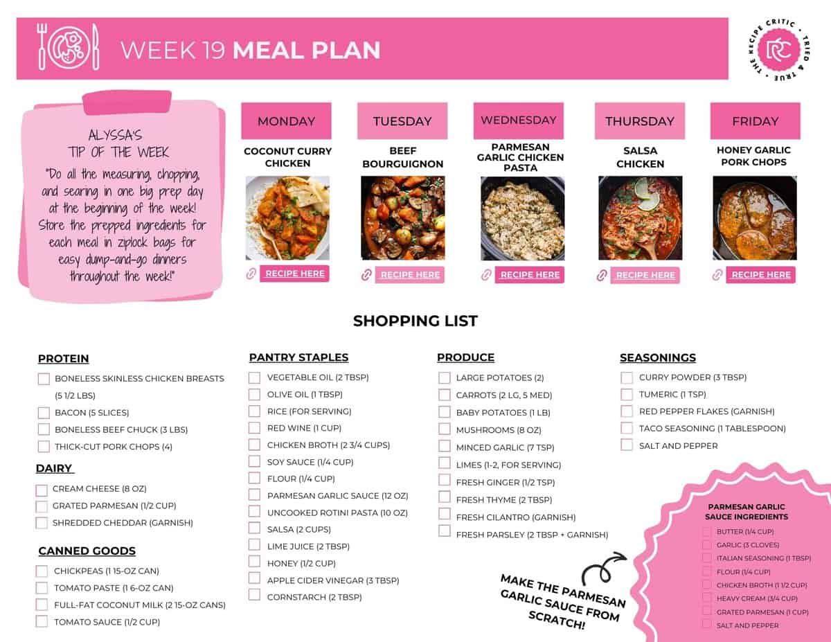 Using a slow cooker is the best way to have meals ready to go at dinner time without putting in a lot of work! Check out the coconut curry chicken-- Everyone goes CRAZY for it! A pdf of a shopping list