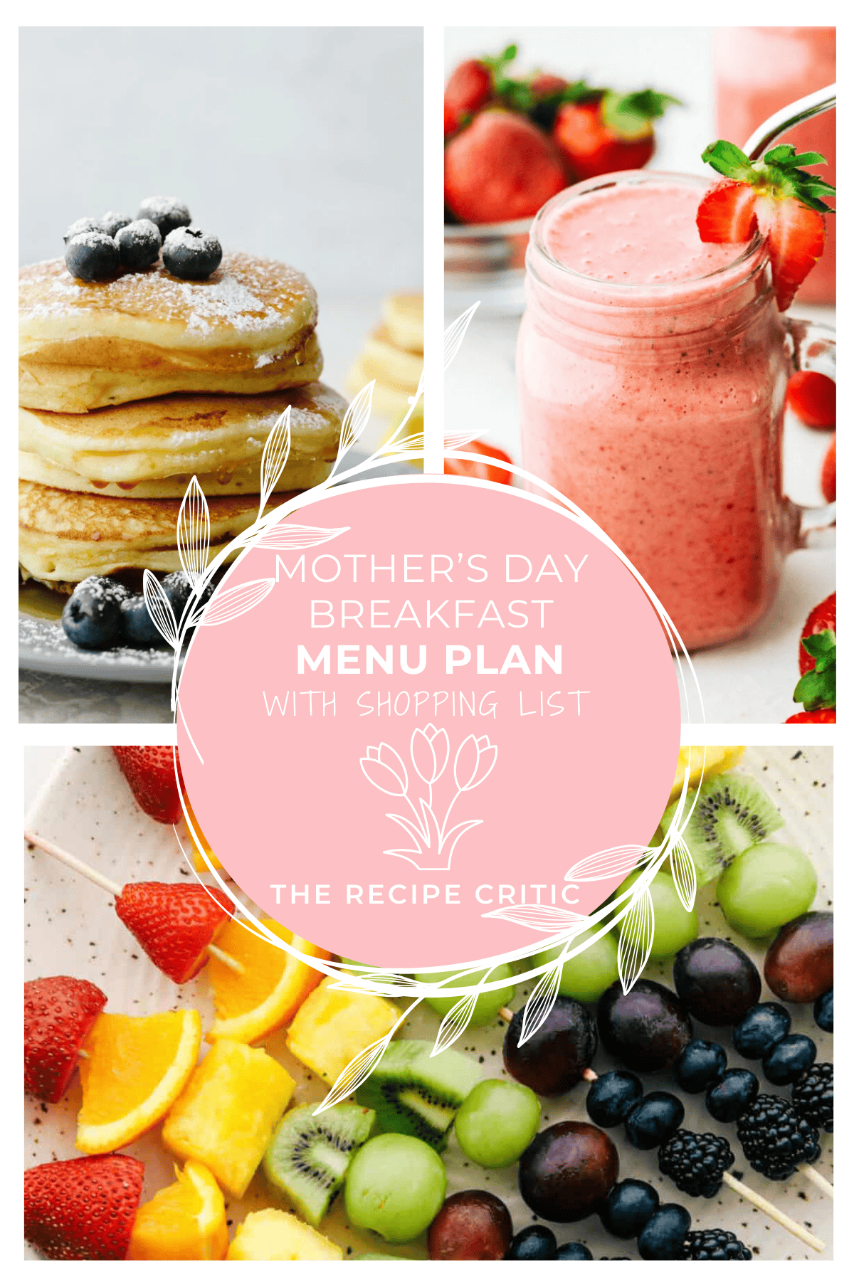 What mom doesn't love it when a meal is planned for her? This mother's day menu plan has recipes that are so easy, your kids can help you make every single one of them! A collage of mother's day recipes (3).