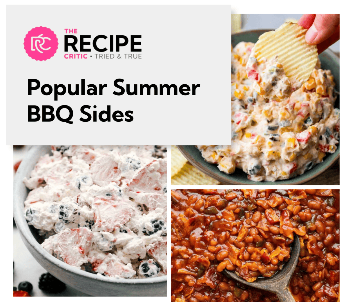 Dinner decisions = exhausting. These free printable recipe ebooks are packed with my go-to recipes — the ones I make on repeat. Quick dinners, seasonal treats, family favorites, even dessert. Just print, save, and use whenever you need ideas fast. Popular summer bbq sides graphic